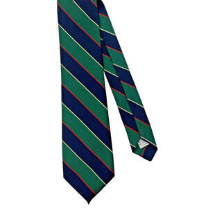 Preppie By j.b Vintage Boys Neck Tie Polyester Blue Green Stripe USA 29"